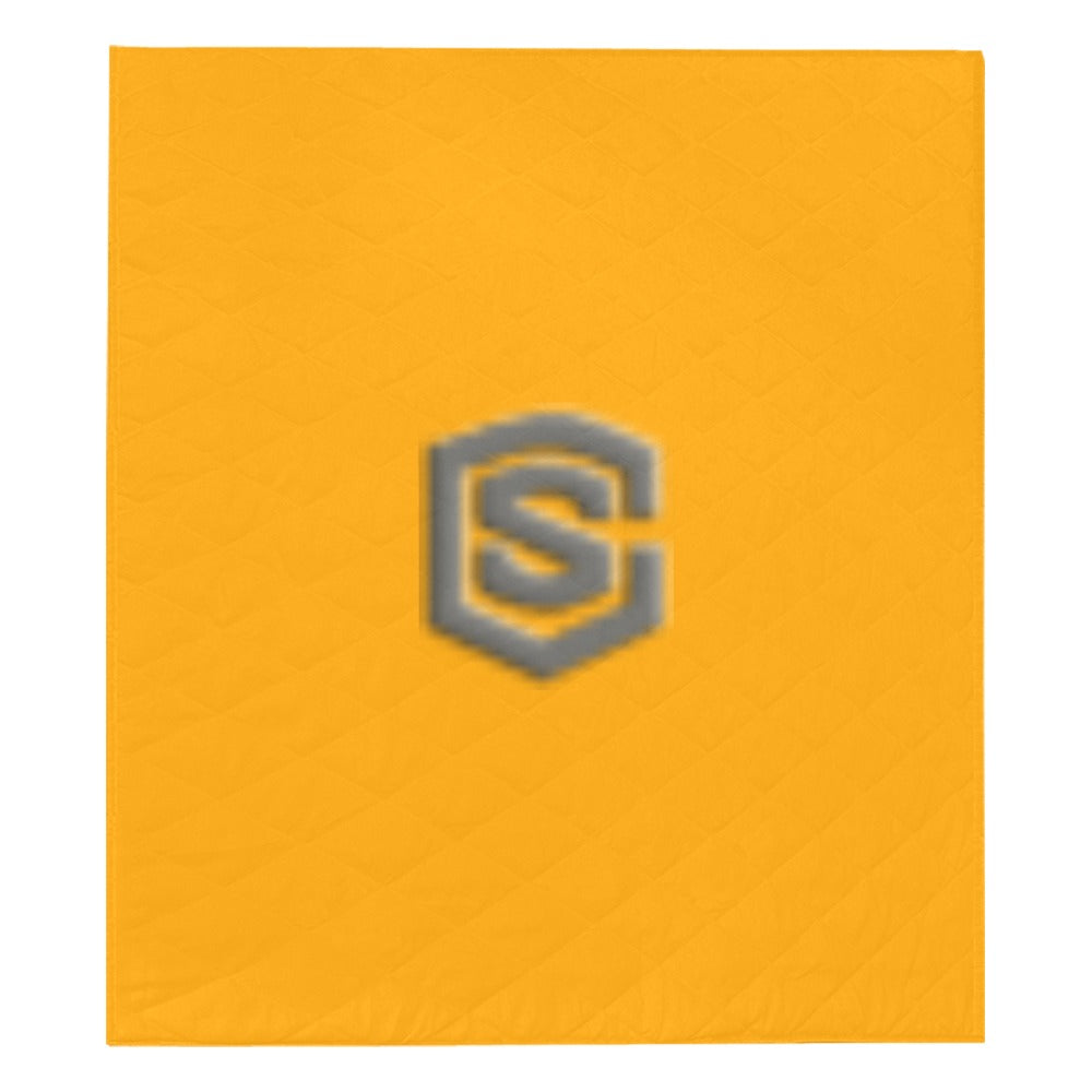 Orange Quilt with Gray Logo Custom Quilt  70" x 80"