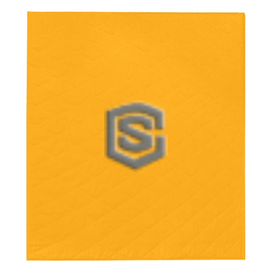 Orange Quilt with Gray Logo Custom Quilt  70" x 80"