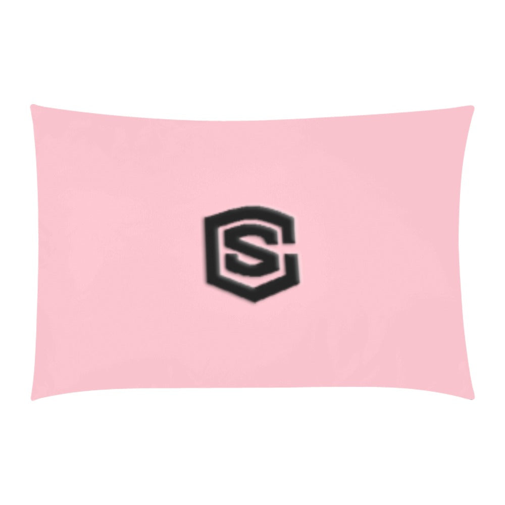 Pink 3-Piece Bedding Set (1 Duvet Cover 86"x70"; 2 Pillowcases 20"x30")(One Side) wtih Black Logo 3-Piece Bedding Set (1 Duvet Cover 86"x70"; 2 Pillowcases 20"x30")(One Side)