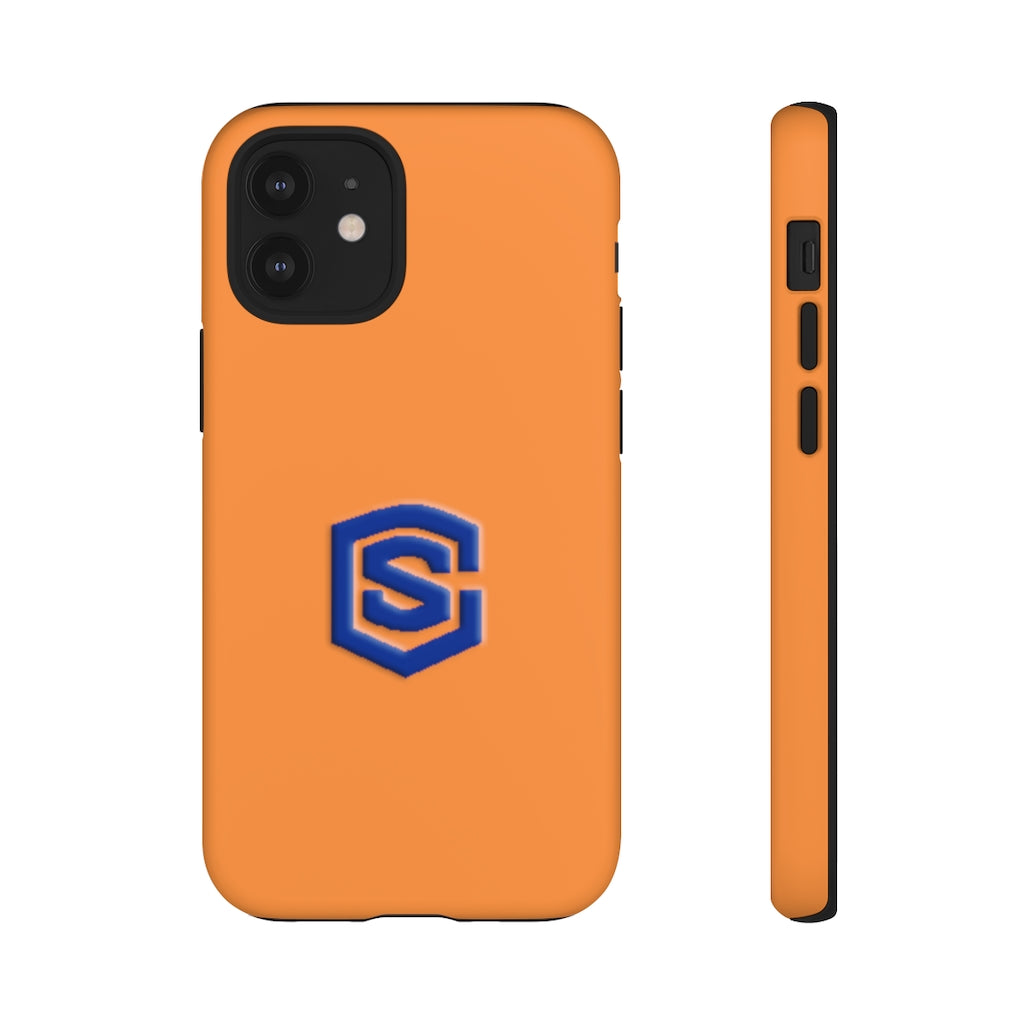 Orange Tough Cases Blue Logo