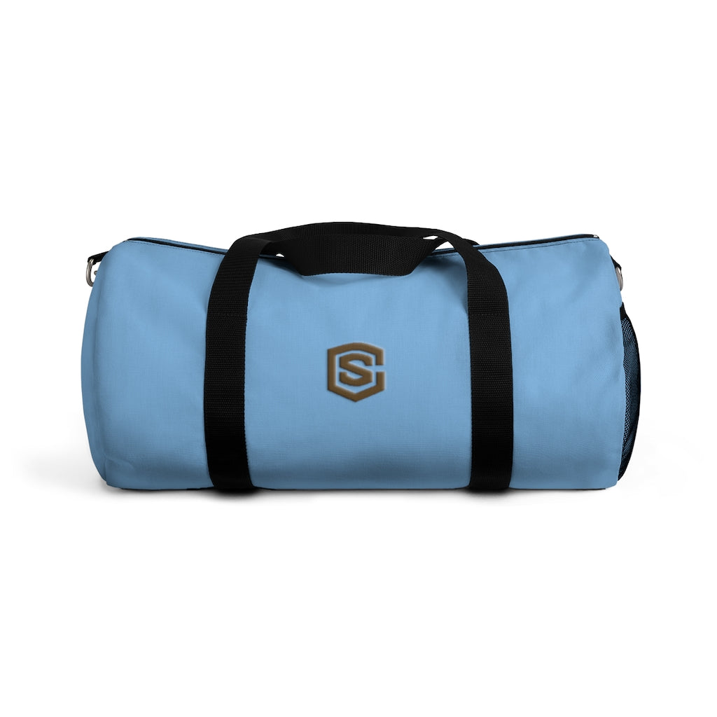 Blue Duffel Bag Brown Logo