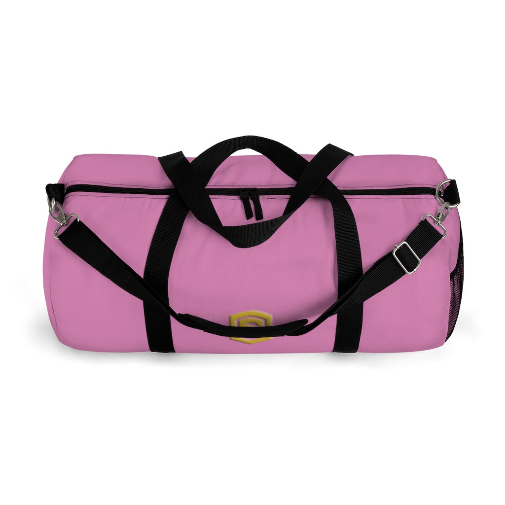 Pink Duffel Bag Gold Logo