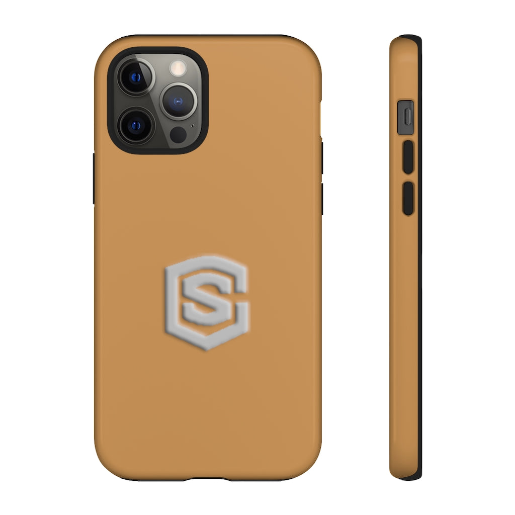 Brown Tough Cases Silver Logo