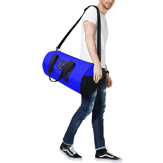 BLUE TRAVEL BAG WITH BLACK LOGO Travel Duffel Bags (Model 1679)