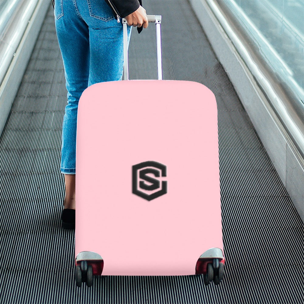 PINK LUGGAGE COVER WITH  BLACK LOGO Luggage Cover (Large Size) (26"-28")