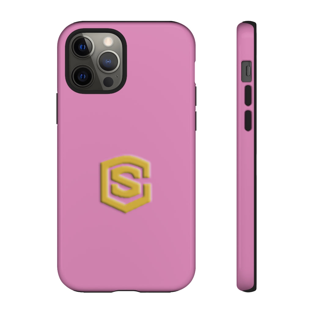 Pink Tough Cases Gold Logo