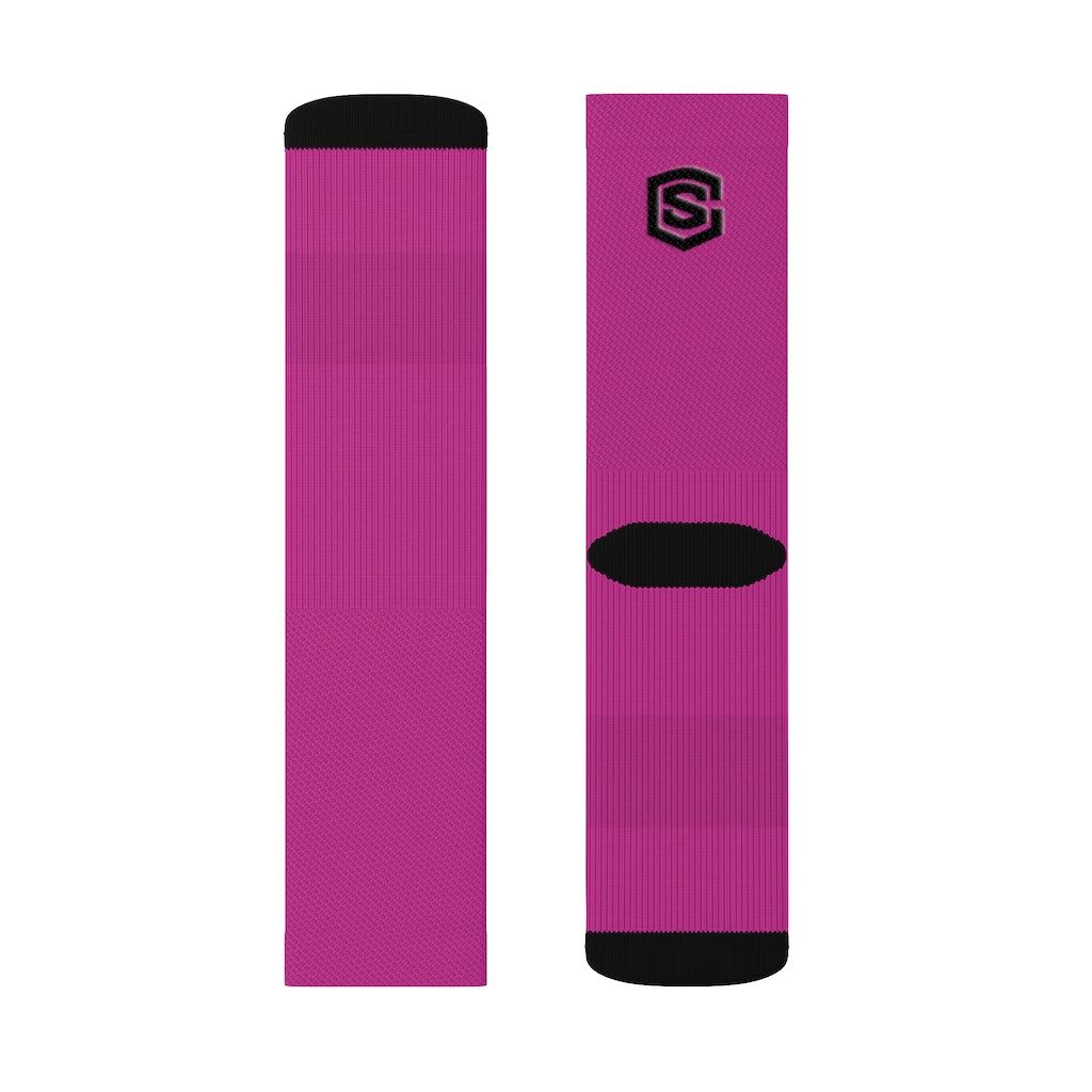 Purple Sublimation Socks Black Logo