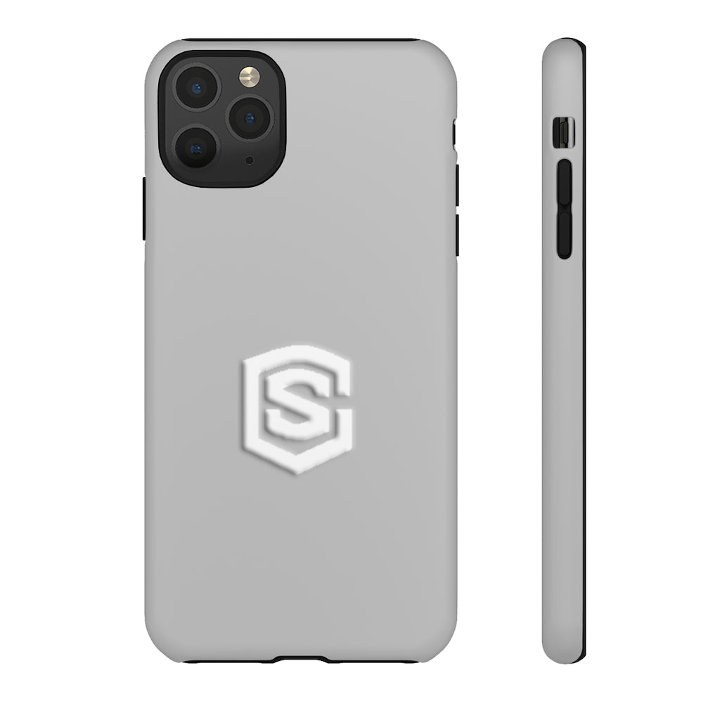 Grey Tough Cases White Logo