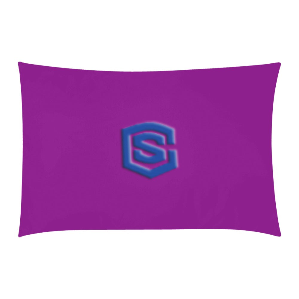 Purple 3-Piece Bedding Set (1 Duvet Cover 86"x70"; 2 Pillowcases 20"x30")(One Side) wtih Blue Logo 3-Piece Bedding Set (1 Duvet Cover 86"x70"; 2 Pillowcases 20"x30")(One Side)