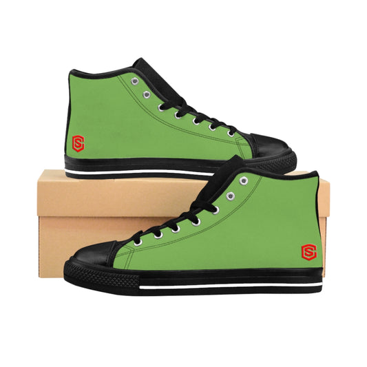 green Women's High-top Sneakers Red logo