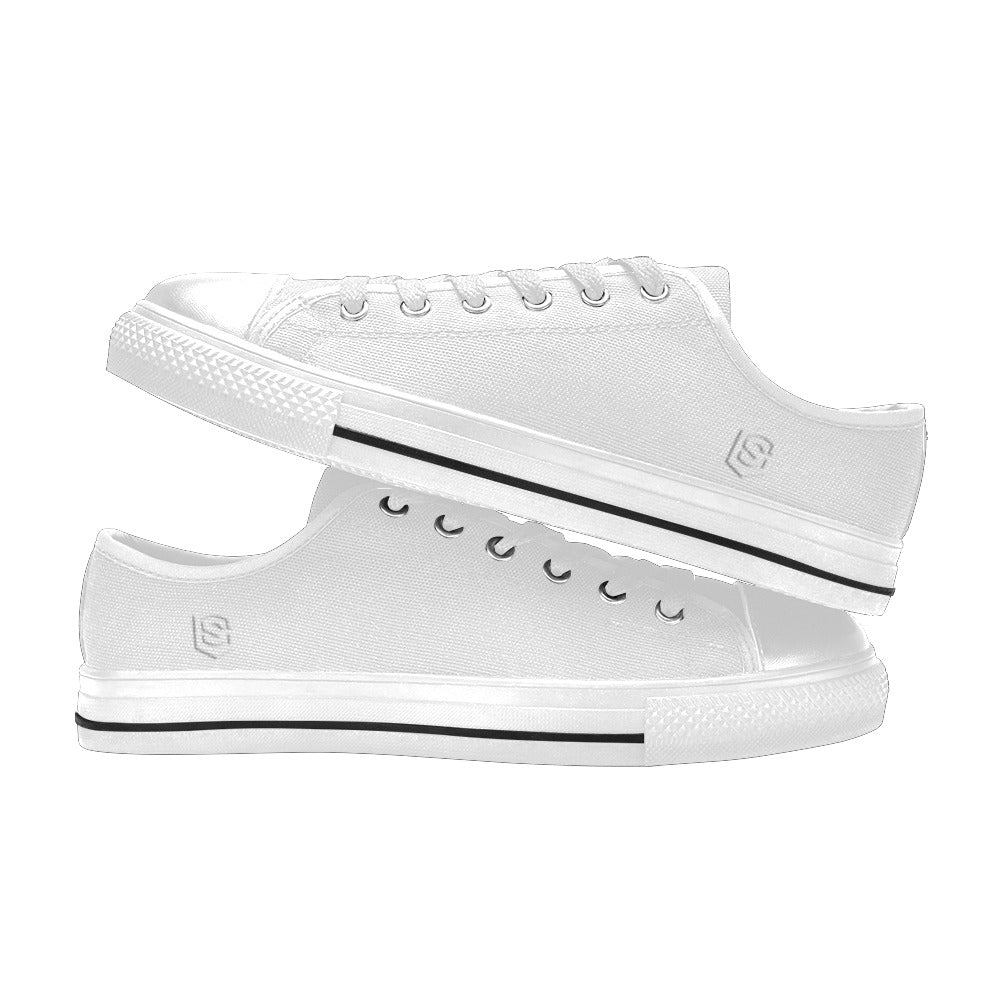 White logo Men's Classic Canvas Shoes (Model 018)