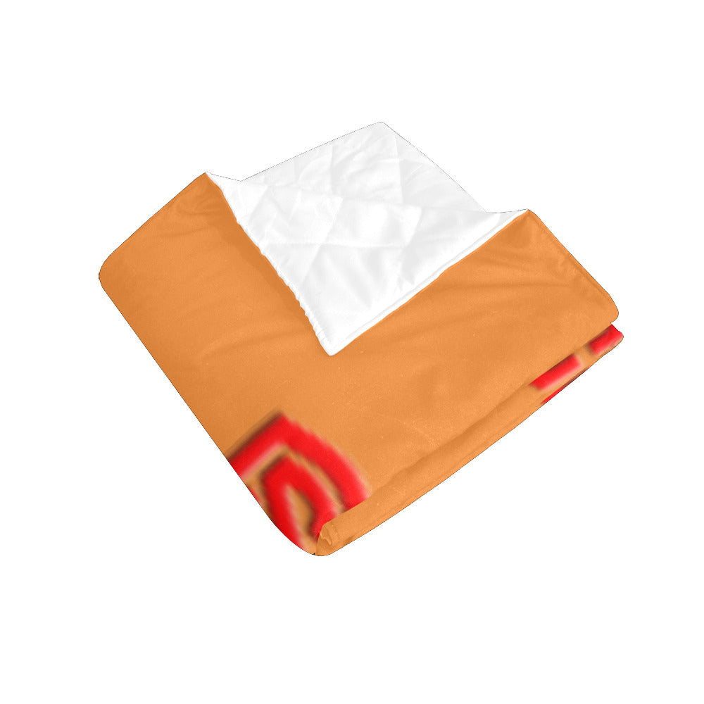 Orange Custom Quilt Red Logo Custom Quilt 50" x 60"