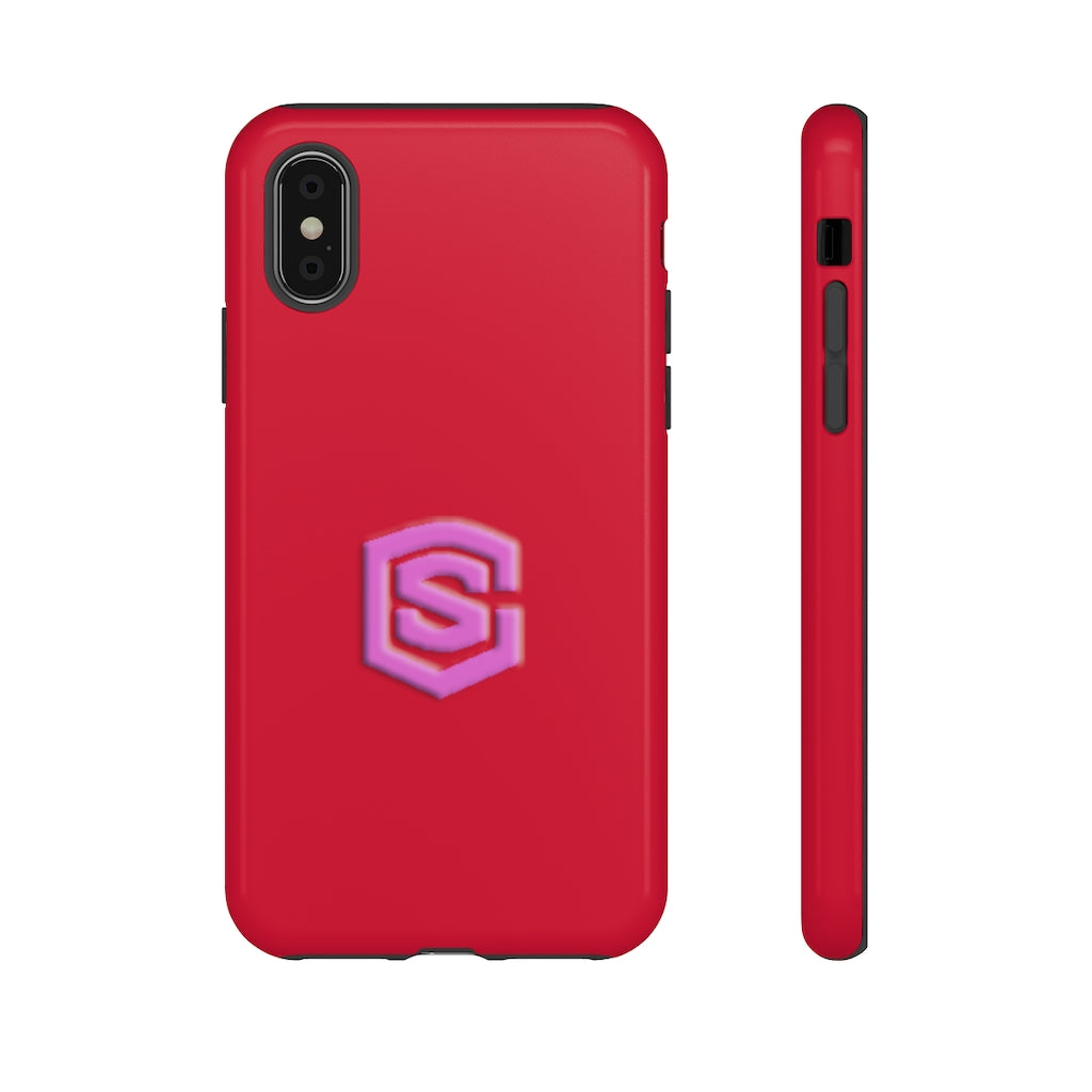 Red Tough Cases Pink Logo