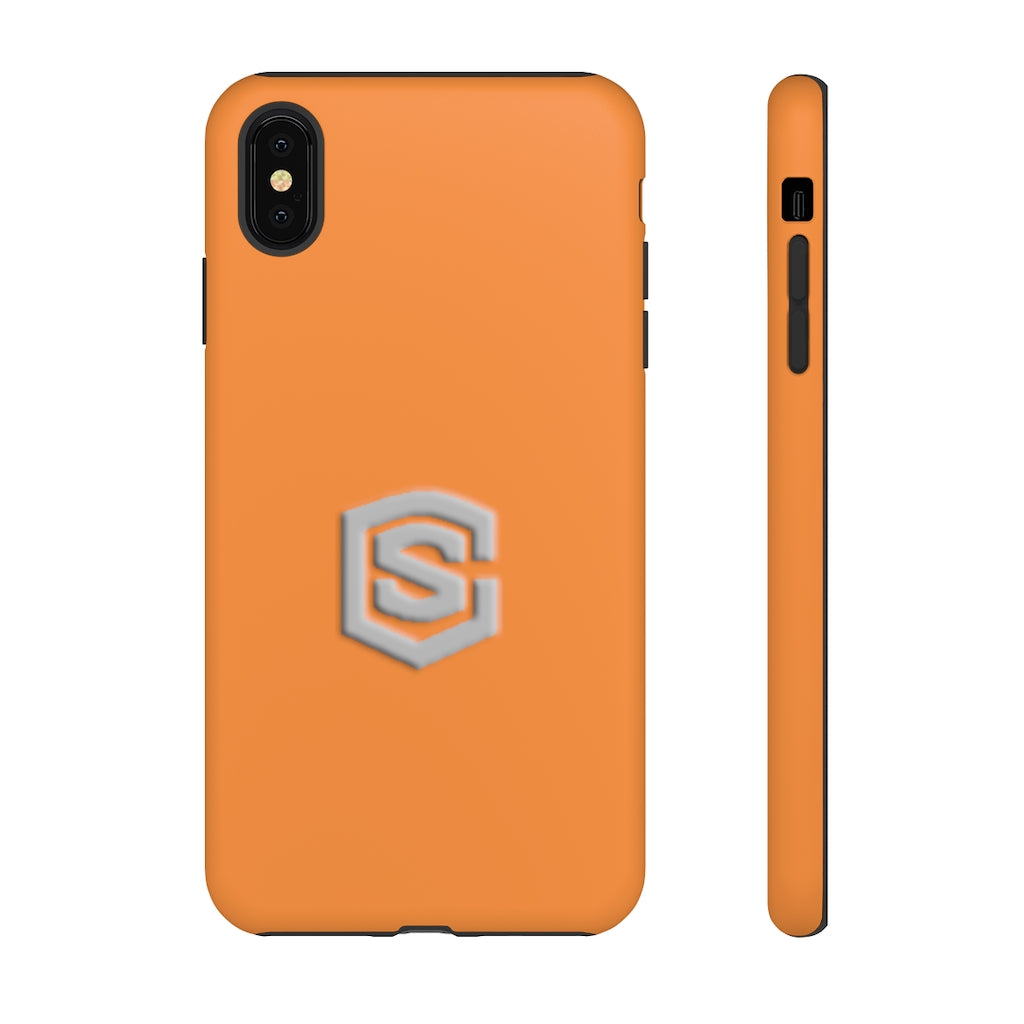 Orange Tough Cases Silver Logo