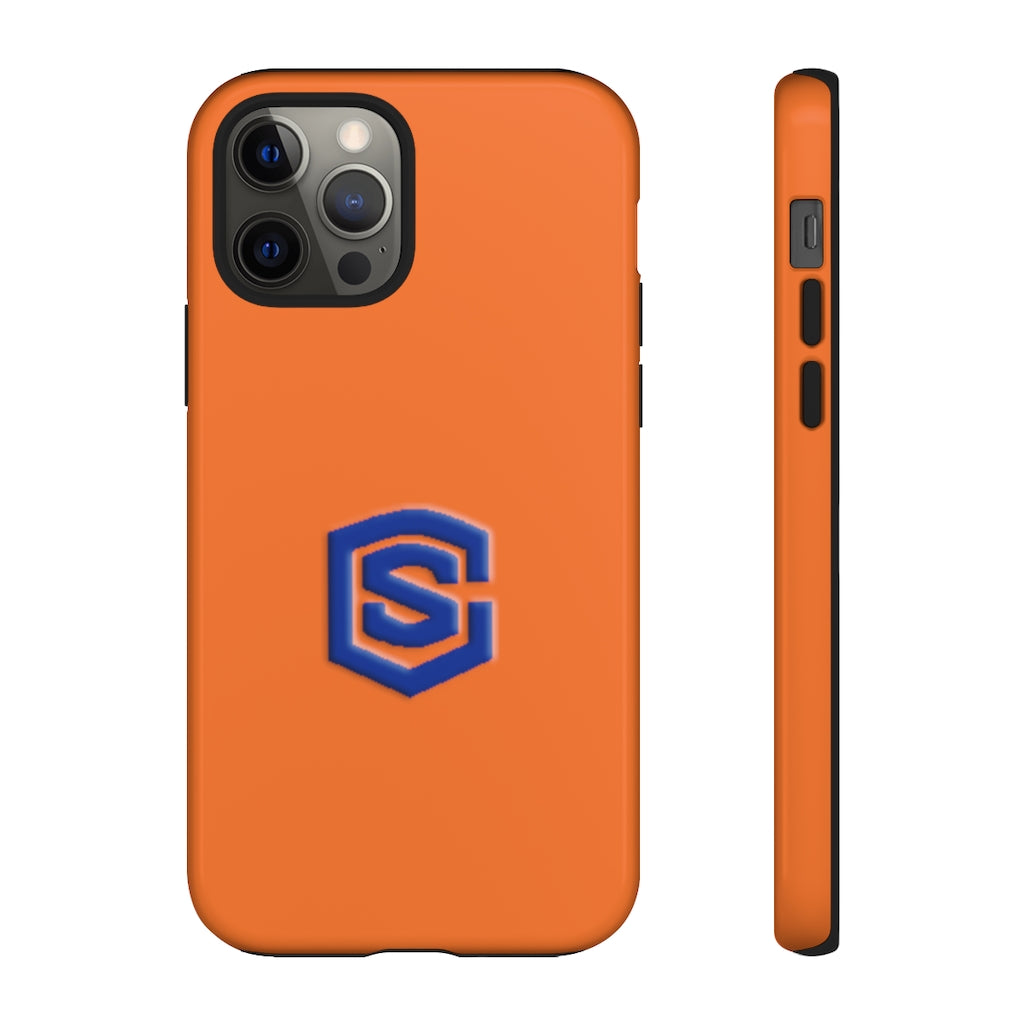 Orange Tough Cases Blue Logo