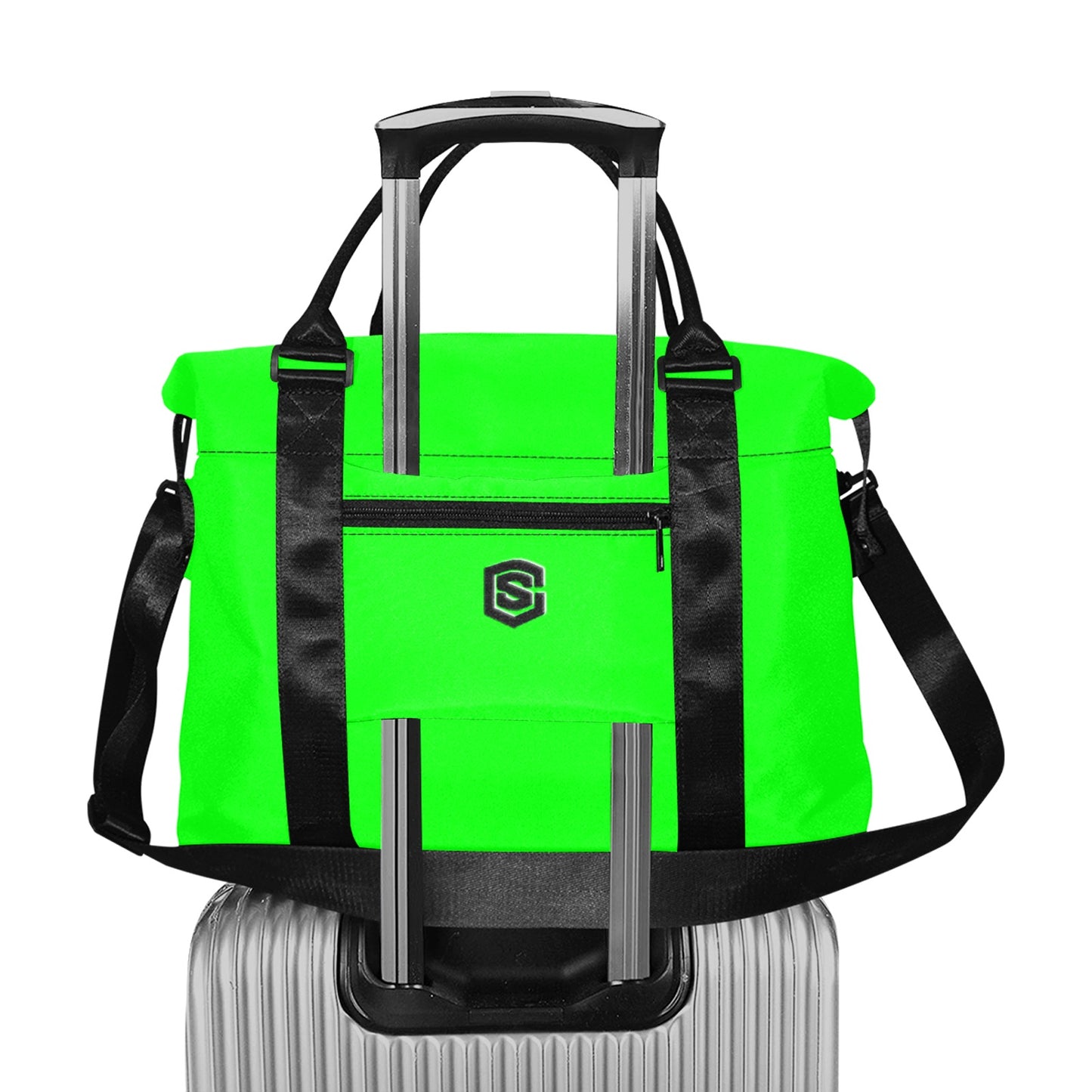 Green Large Capacity Duffle Bag With Black Logo Large Capacity Duffle Bag(Model1715)