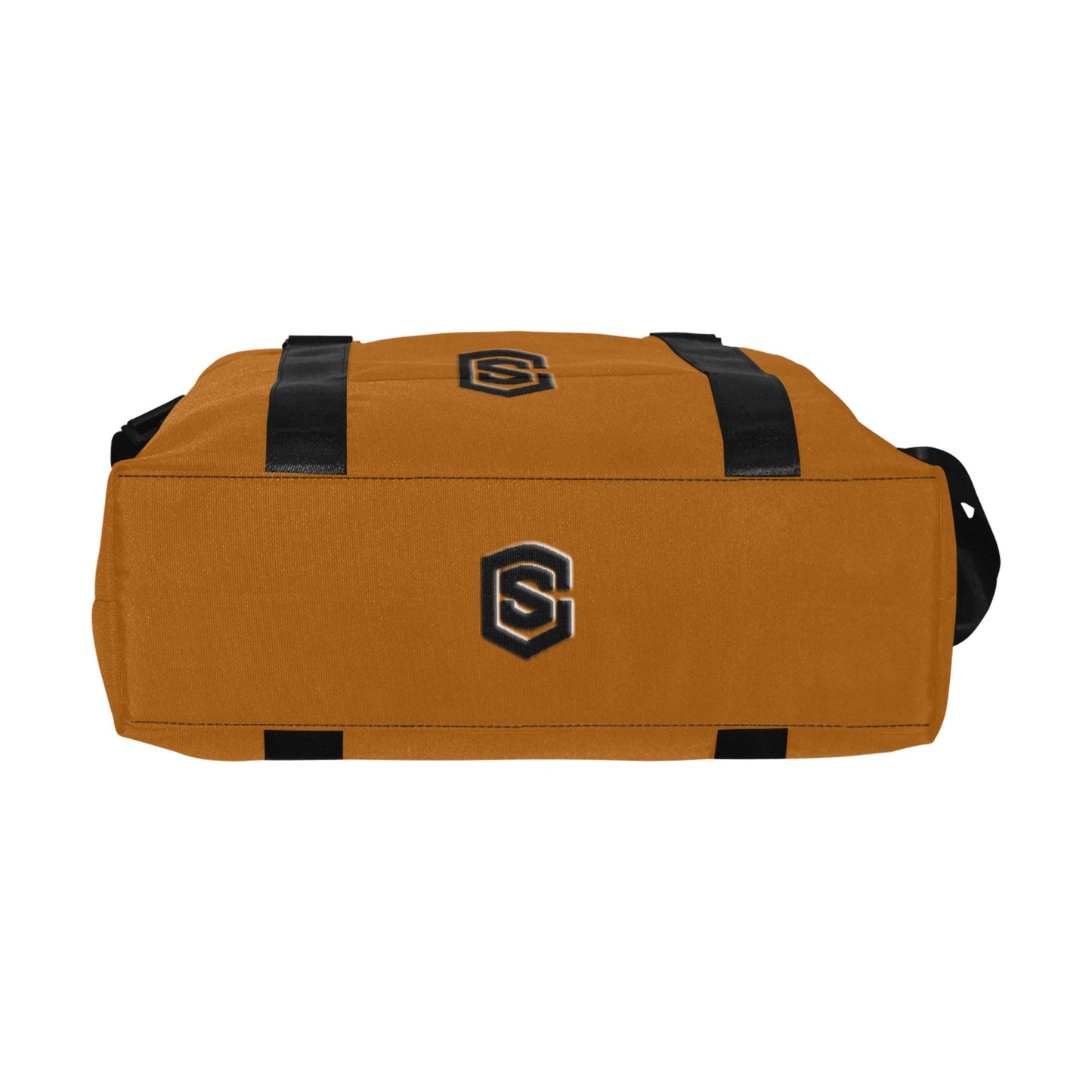 Brown Large Capacity Duffle Bag With Black Logo Large Capacity Duffle Bag(Model1715)