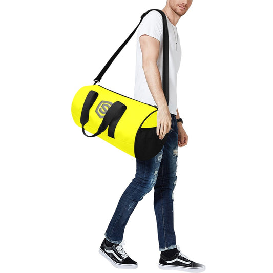 YELLOW TRAVEL BAG WITH GRAY LOGO Travel Duffel Bags (Model 1679)