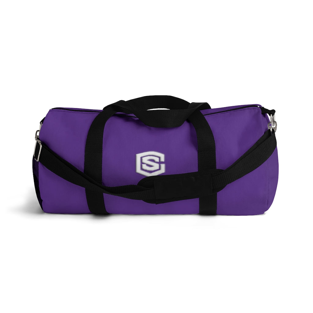 Purple Duffel Bag White Logo