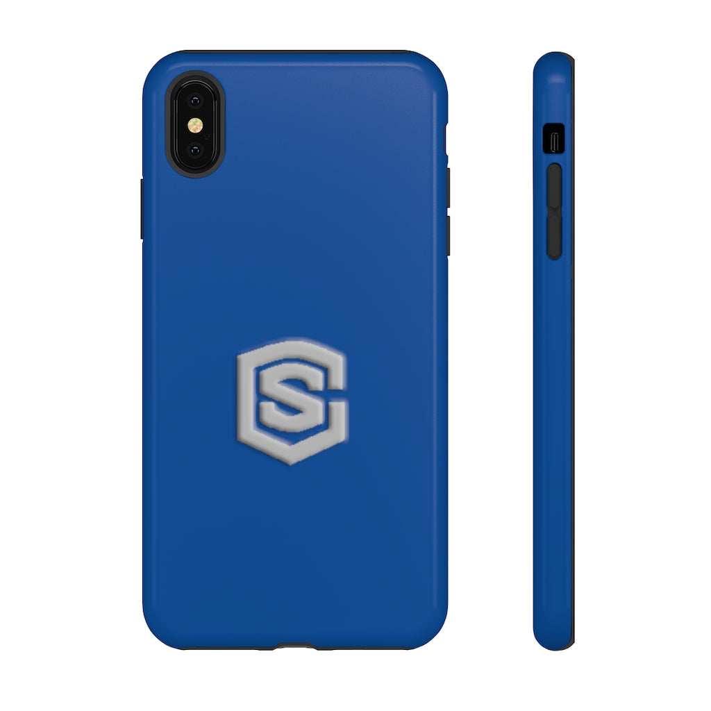 Blue Tough Cases Silver Logo
