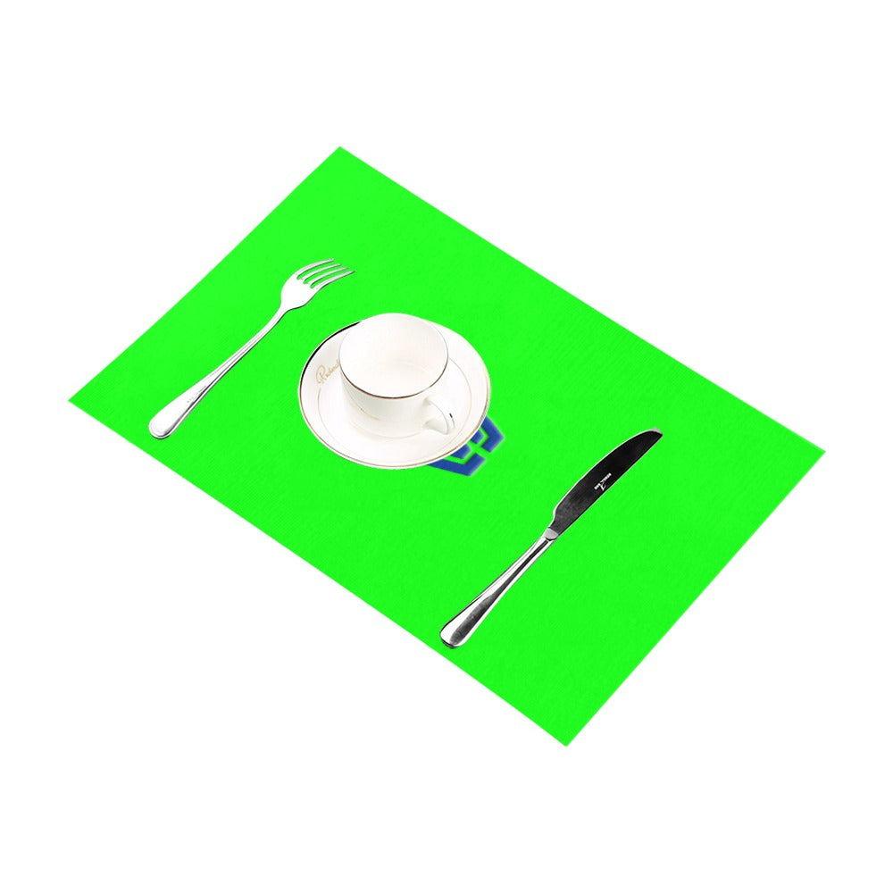 Green Placemats 12" x 18" With Blue Logo Placemats 12" x 18" (Set of 2)
