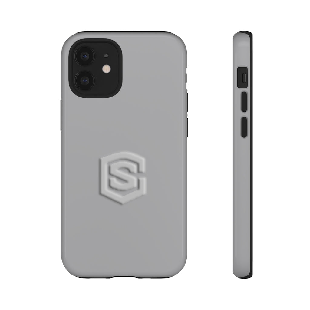 Grey Tough Cases Silver Logo