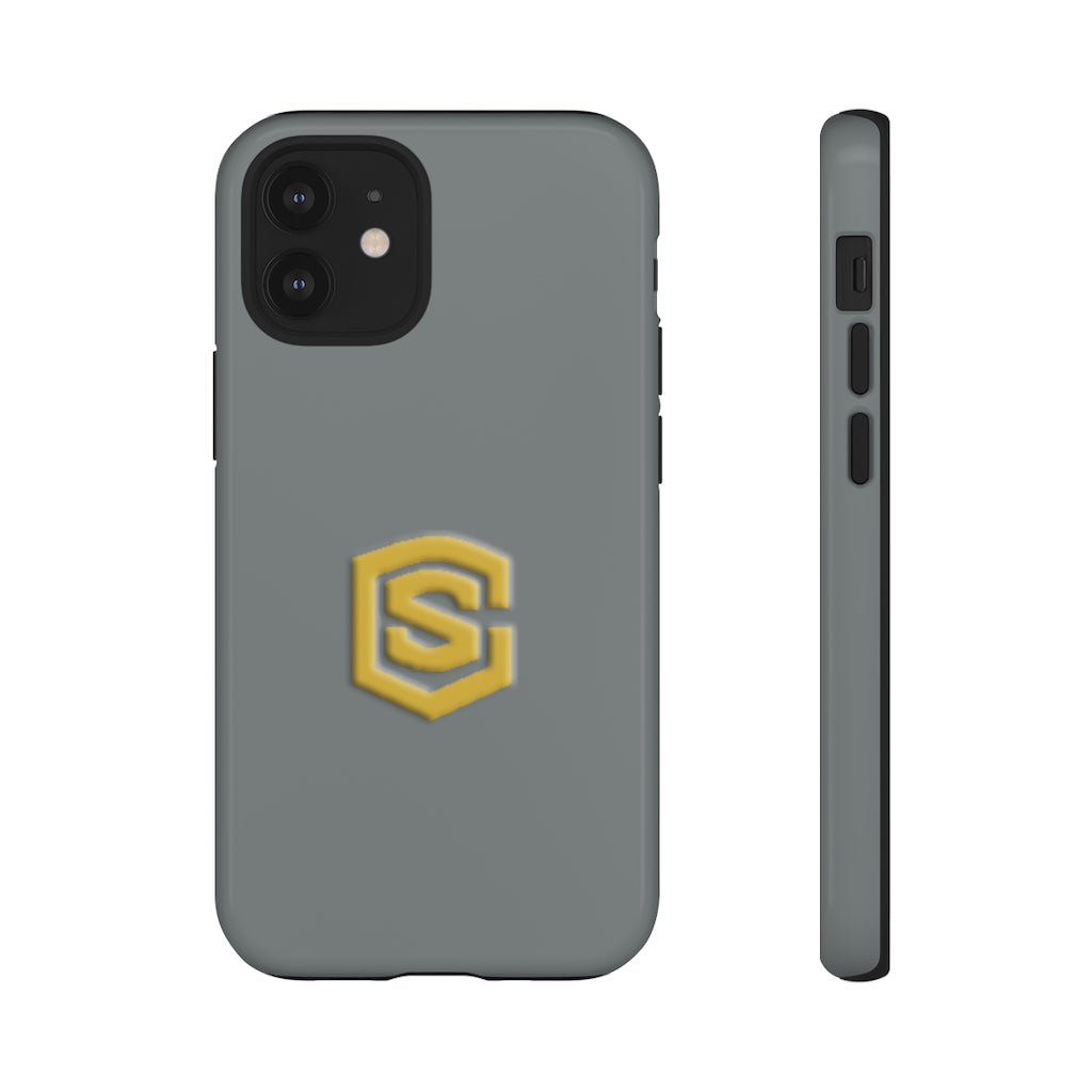 Grey Tough Cases Gold Logo