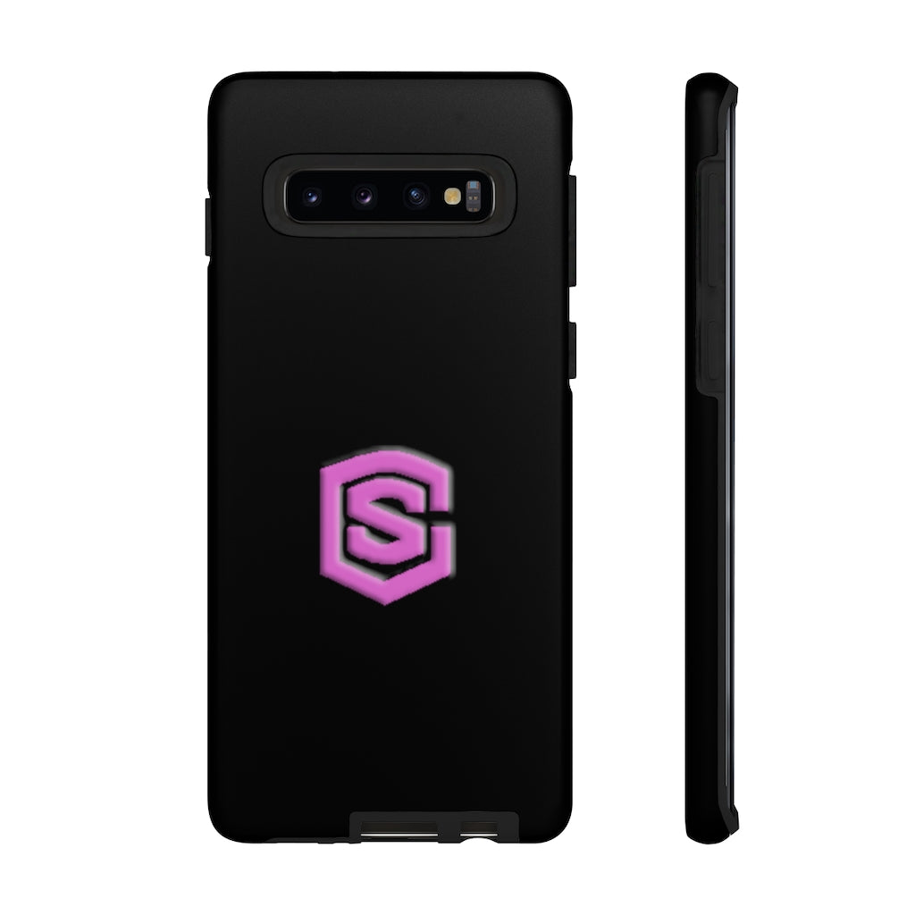 Black Tough Cases Pink Logo