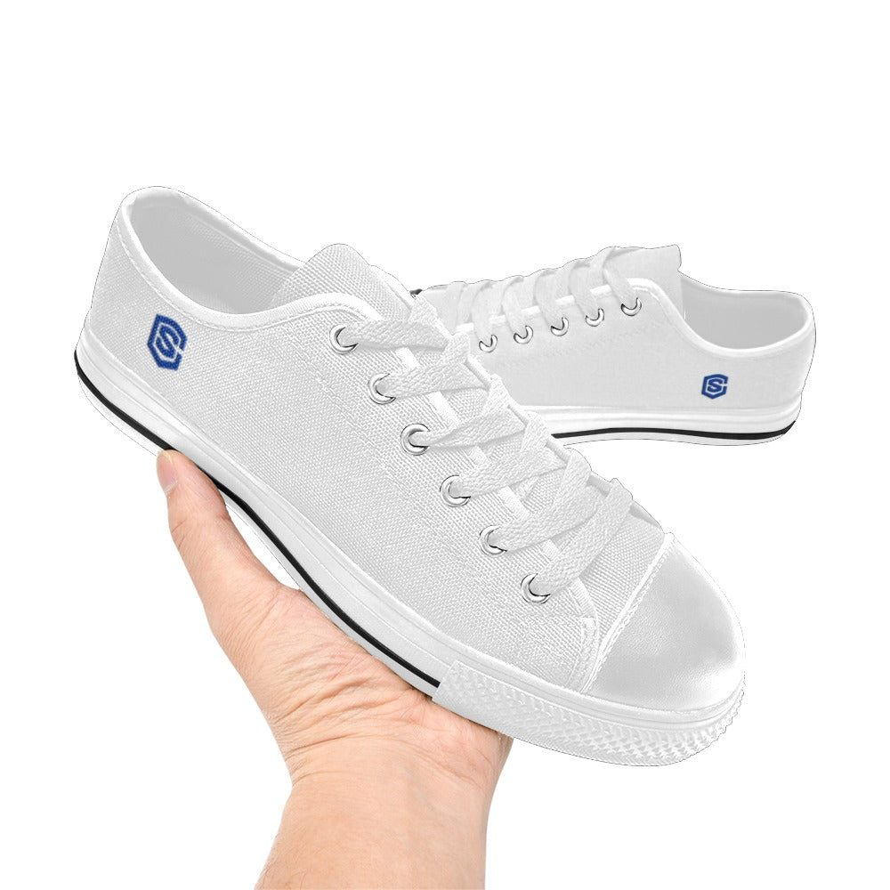 Blue logo Men's Classic Canvas Shoes (Model 018)