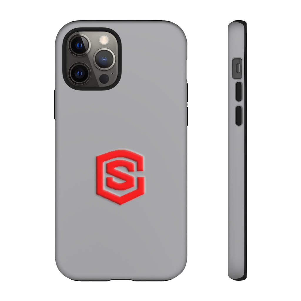 Grey Tough Cases Red Logo