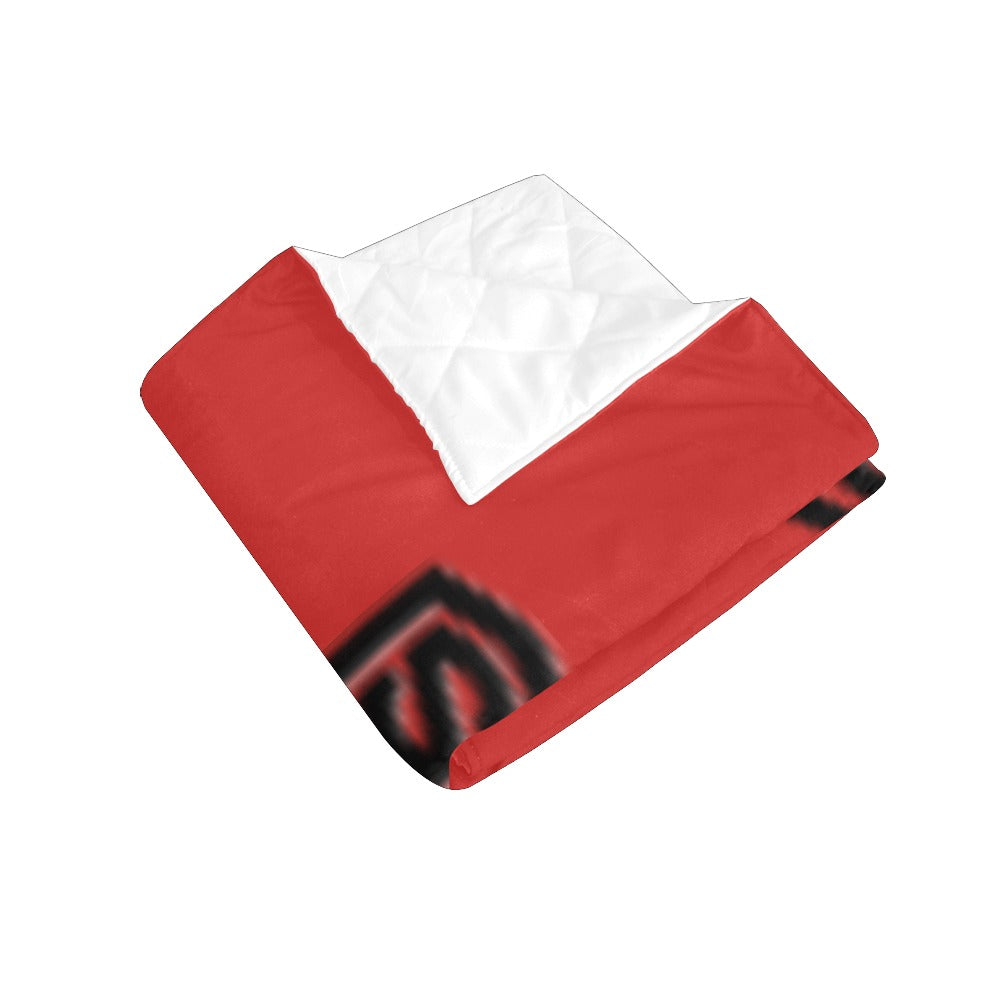 RED CUSTOM QUILT  BLACK LOGO Custom Quilt  70" x 80"