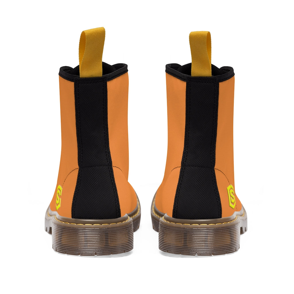 Orange Men's Canvas Boots Yellow Logo