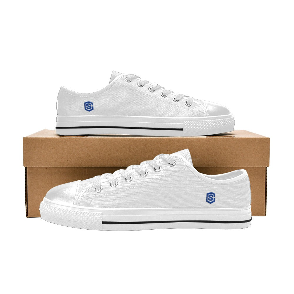 Blue logo Men's Classic Canvas Shoes (Model 018)