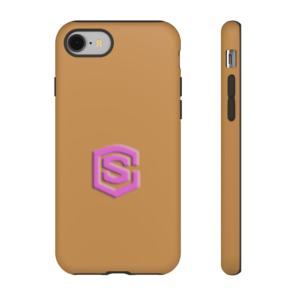 Brown Tough Cases Pink Logo