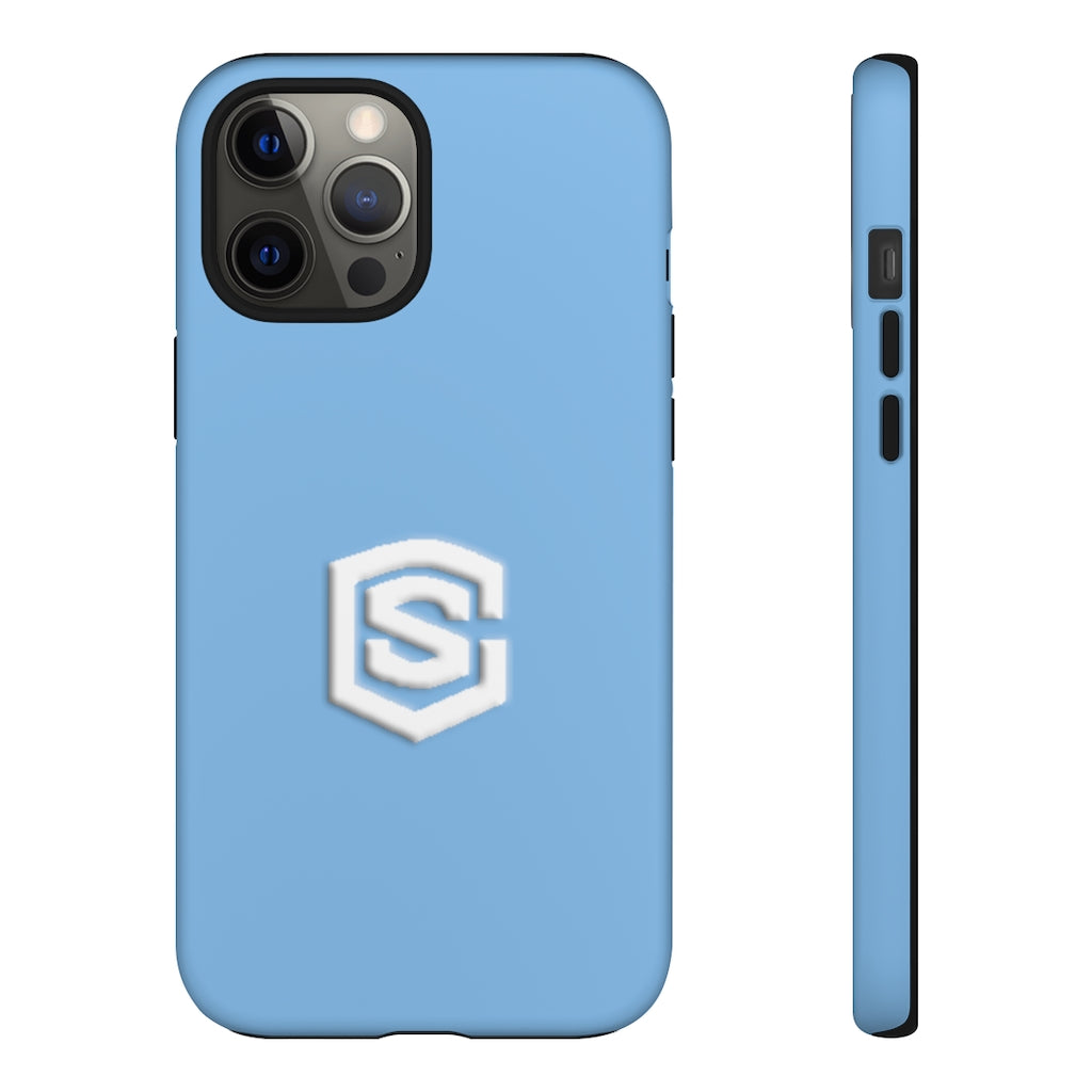 Light Blue Tough Cases White Logo
