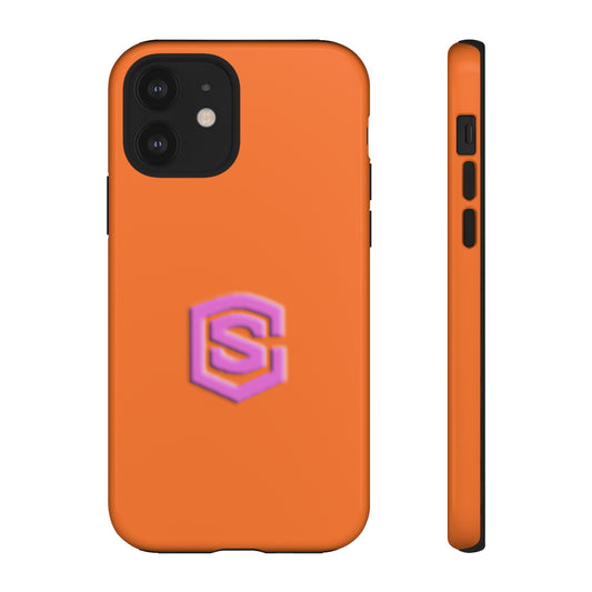Orange Tough Cases Pink Logo