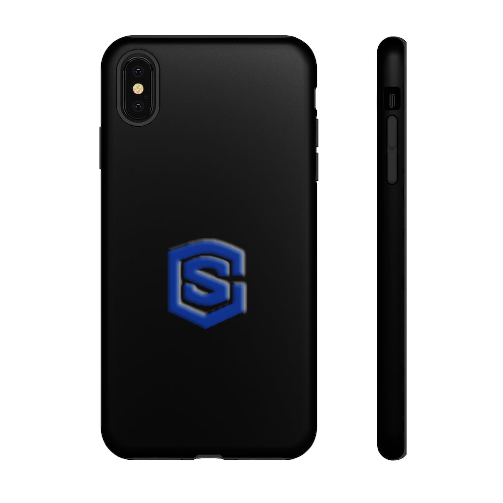 Black Tough Cases Blue Logo