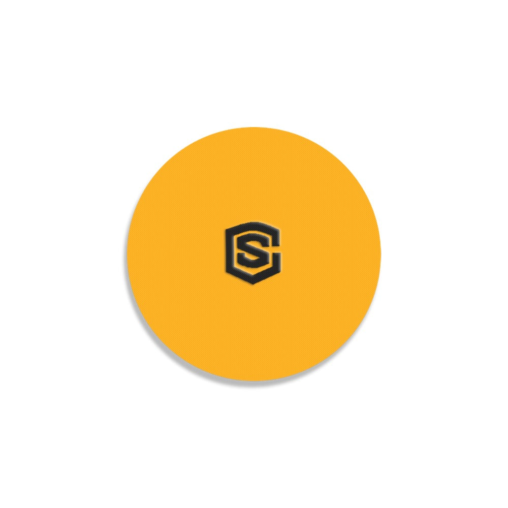 Orange Round Coaster with Black Logo Round Coaster