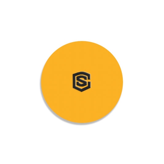 Orange Round Coaster with Black Logo Round Coaster