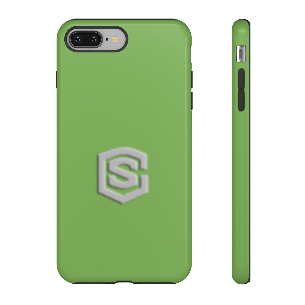 Green Tough Cases Silver Logo