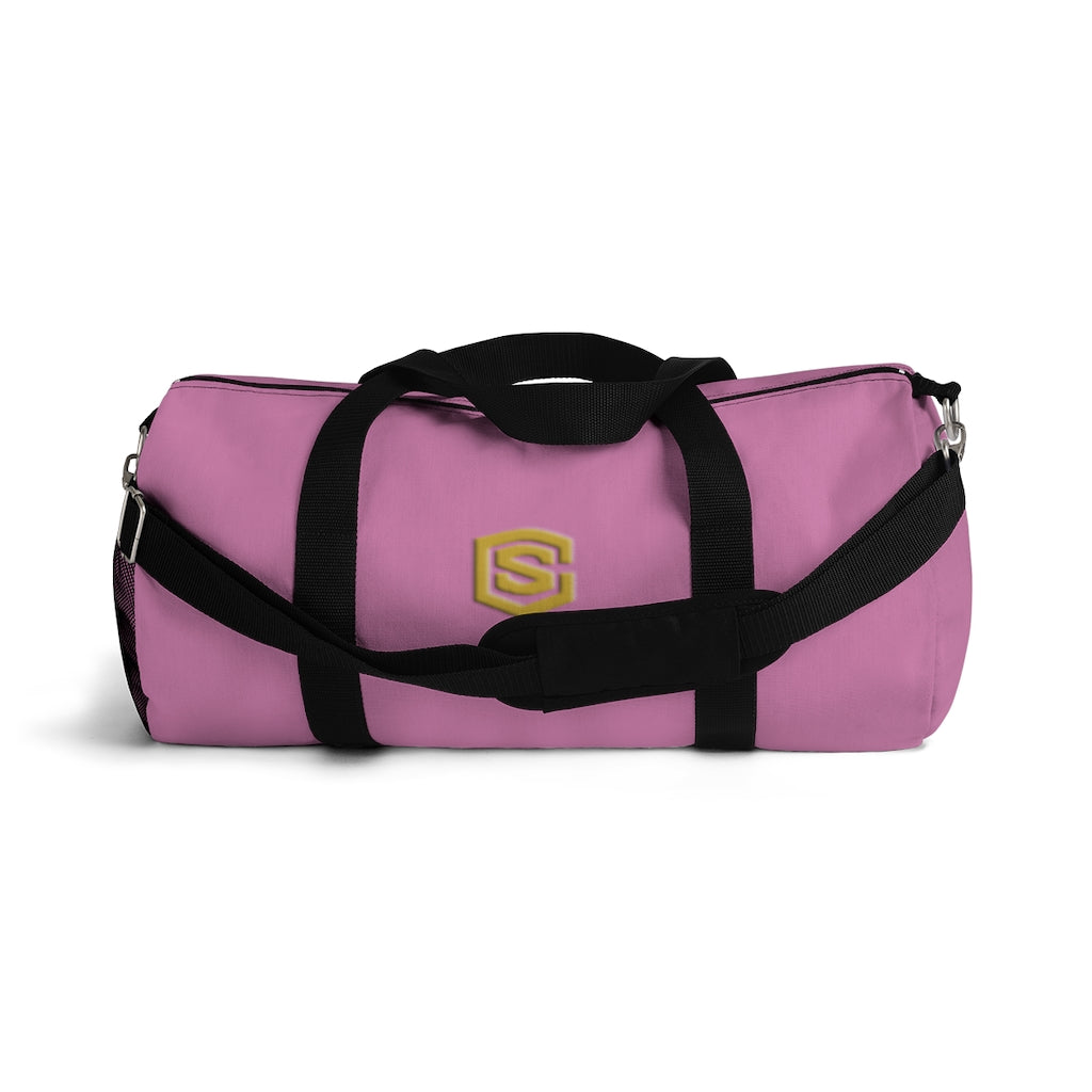 Pink Duffel Bag Gold Logo