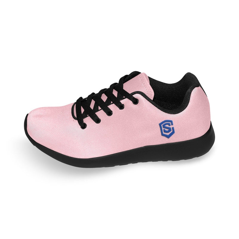 PINK  KID SNEAKER WITH BLUE LOGO Kid's Sneakers (Little Kid / Big Kid) (Model020)