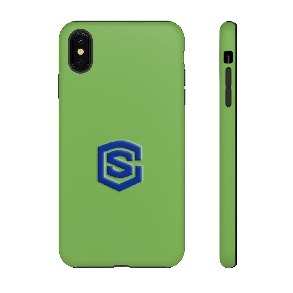 Green Tough Cases Blue Logo