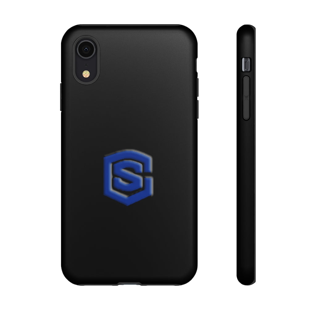 Black Tough Cases Blue Logo