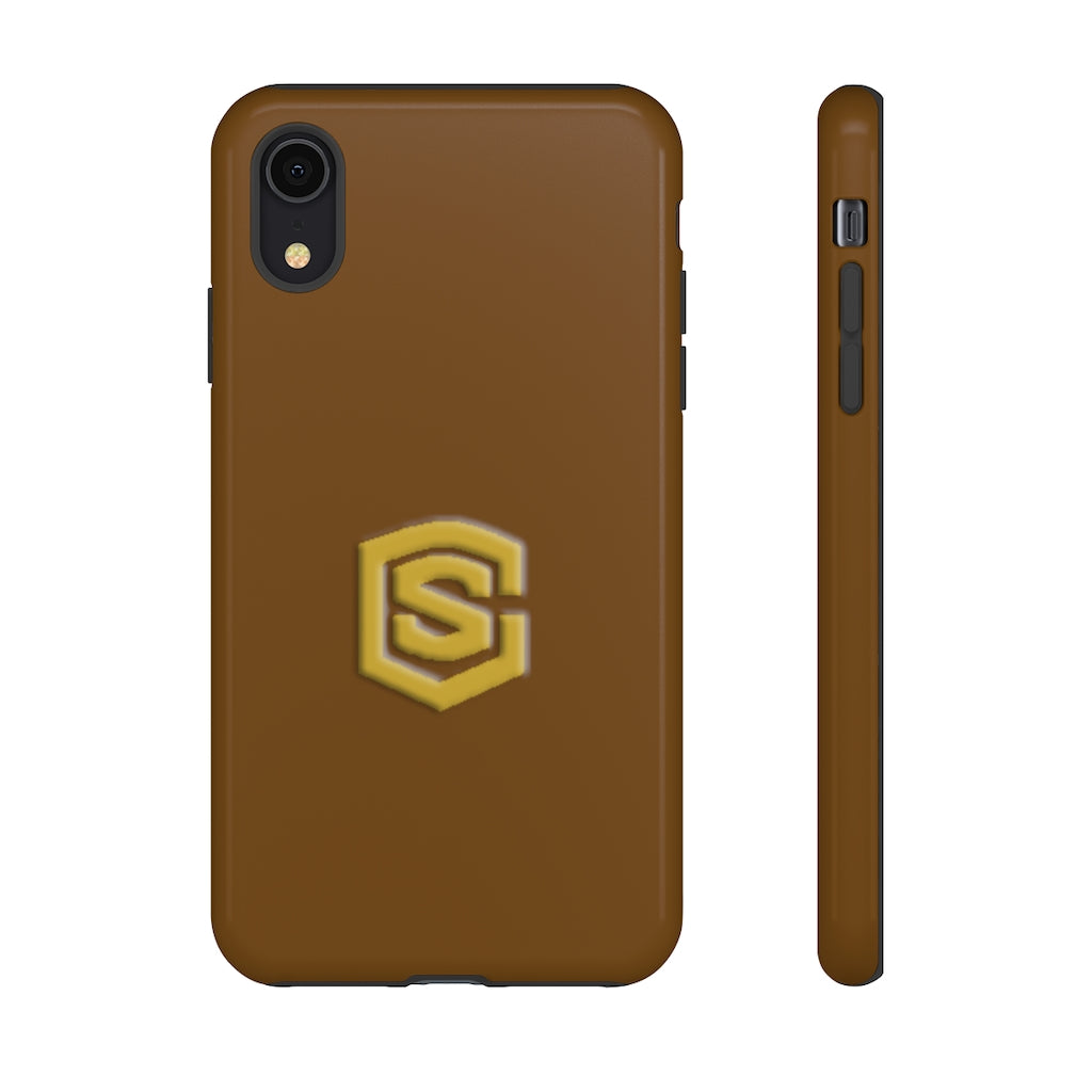 Brown Tough Cases Gold Logo