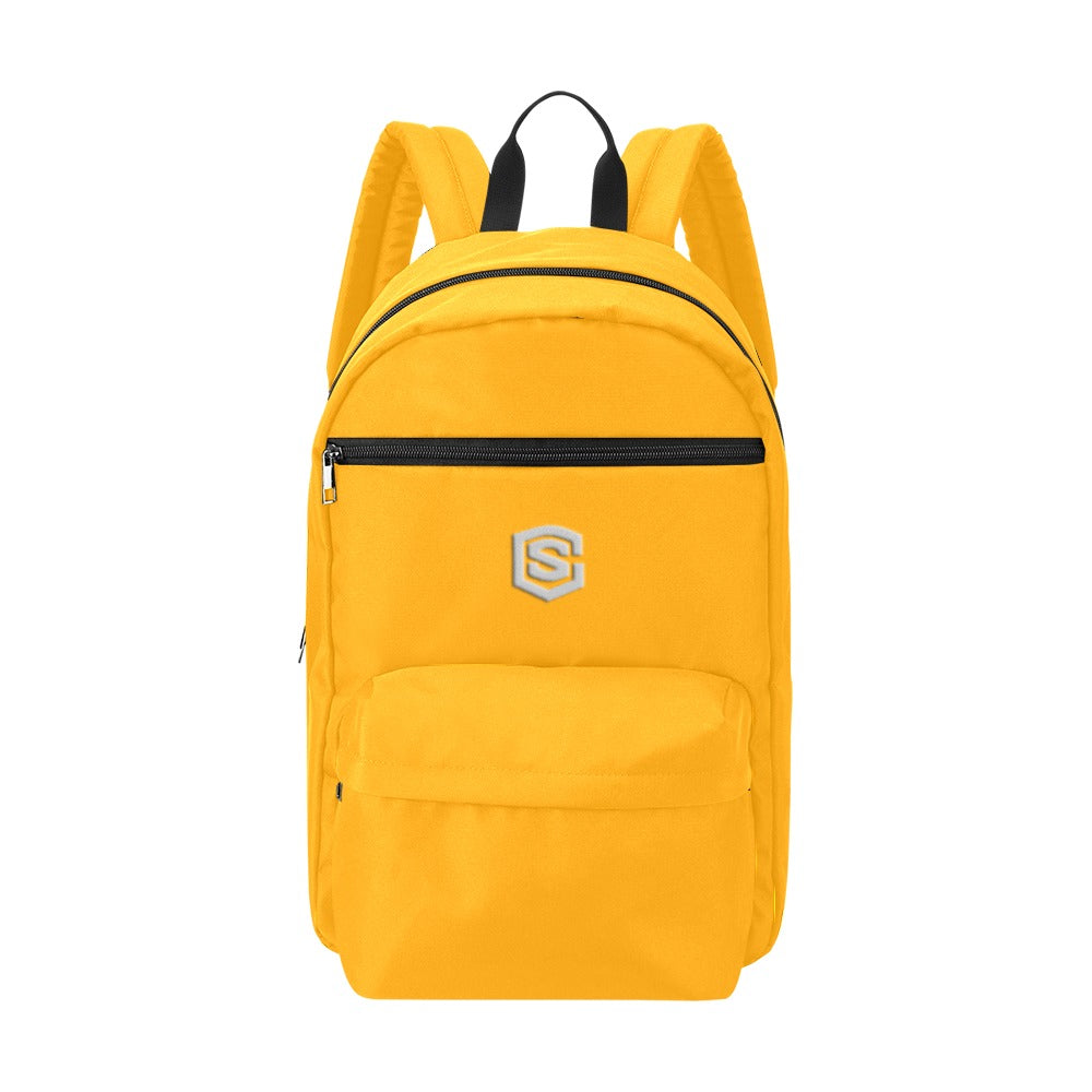 Orange Travel Backpack With Silver Logo Travel Backpack(Large Capacity)(Model 1691)