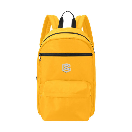 Orange Travel Backpack With Silver Logo Travel Backpack(Large Capacity)(Model 1691)