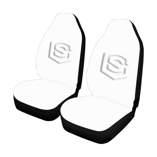 White Car Seat Covers White Logo Car Seat Covers (Set of 2)
