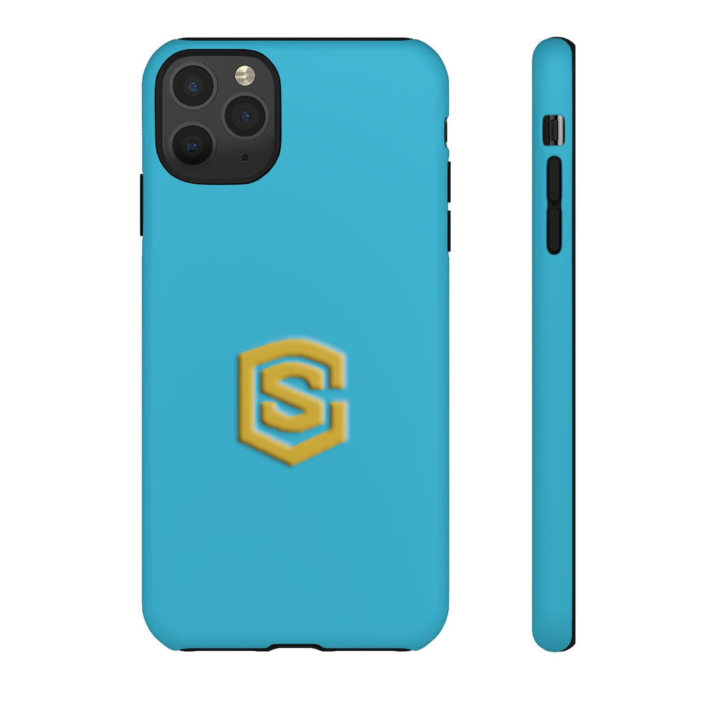 Blue Tough Cases Gold Logo