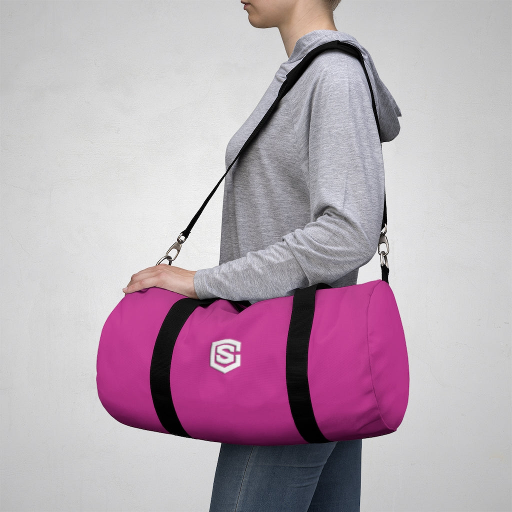 Pink Duffel Bag White Logo